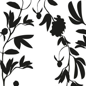 White and Black Floral Damask