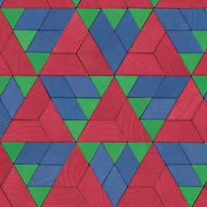 pattern blocks - red / blue / green triangles