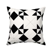 Morning Star Graphic Quilt: Black & Cream Cheater Quilt