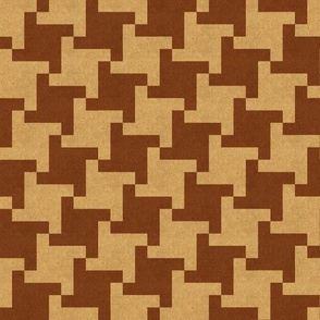 Brown Diagonal Houndstooth Plaid