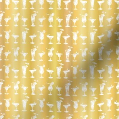 Luxury Gold Foil Frosty Cocktail Glasses Seamless Pattern Background