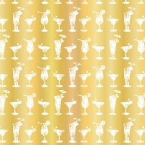 Luxury Gold Foil Frosty Cocktail Glasses Seamless Pattern Background