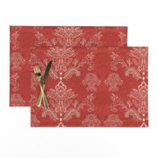 Hand-Drawn Red Damask