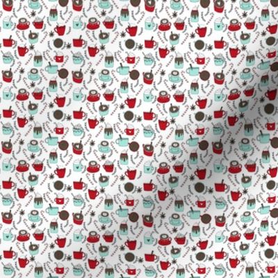 MINI - hot chocolate fabric // hot cocoa christmas fabric peppermint coffee peppermint drinks cute holiday hot chocolates
