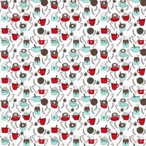 MINI - hot chocolate fabric // hot cocoa christmas fabric peppermint coffee peppermint drinks cute holiday hot chocolates