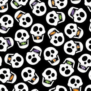 skulls on black