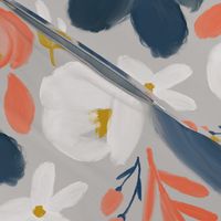 November's Florals - Autumn Navy - LARGE scale 