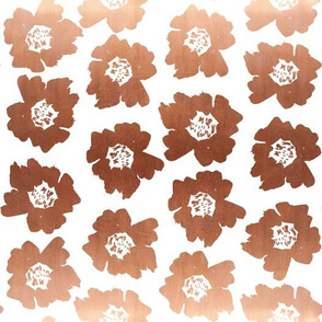 3" Flower pop - floral pop fabric, floral fabric, bright bold fabric, floral wallpaper, retro wallpaper, large curtain fabric, mod wallpaper, large scale wallpaper, scandi retro florals, retro floral wallpaper, - white