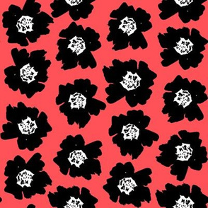 2" Flower pop - floral pop fabric, floral fabric, bright bold fabric, floral wallpaper, retro wallpaper, large curtain fabric, mod wallpaper, large scale wallpaper, scandi retro florals, retro floral wallpaper, - bright