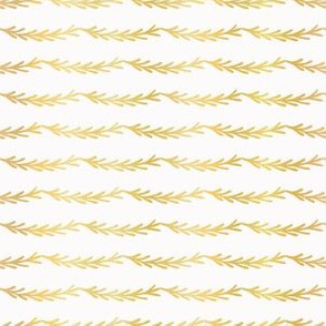 Luxe Gold Christmas Tree Branch Stripes Vector Pattern, Drawn Seamless