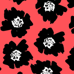 7" Flower pop - floral pop fabric, floral fabric, bright bold fabric, floral wallpaper, retro wallpaper, large curtain fabric, mod wallpaper, large scale wallpaper, scandi retro florals, retro floral wallpaper, -bright