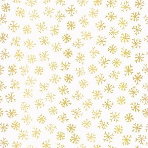Luxe Golden Foil Snowflake Seamless Pattern Background, Elegant Hand Drawn