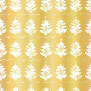 Luxury Gold Foil Festive Christmas Trees Candle Pattern