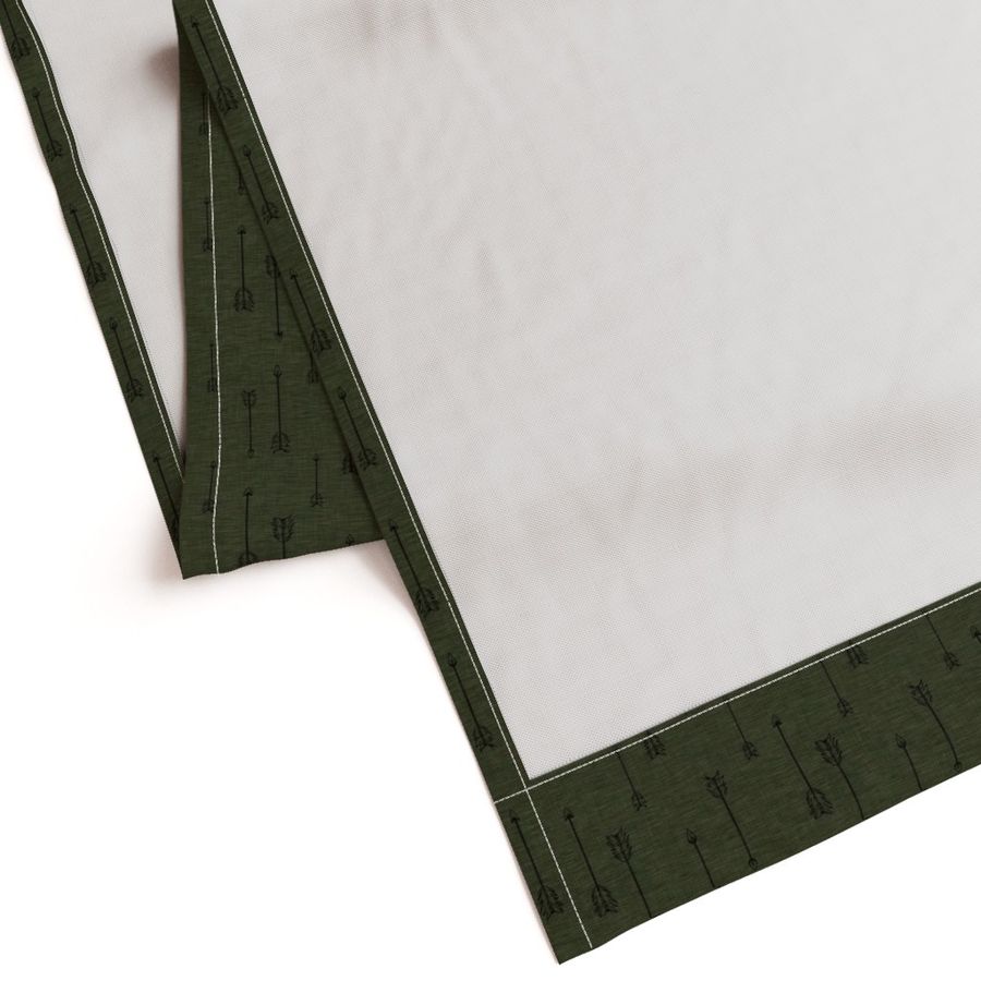 Arrows on Linen - Hunter Green