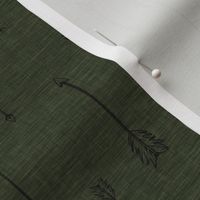 Arrows on Linen - Hunter Green