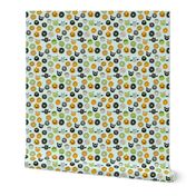 MINI - halloween donut fabric  // fall autumn food cute spooky scary halloween design by andrea lauren - mint