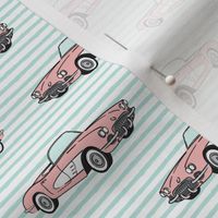 vintage convertible - pink on aqua