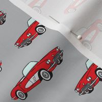 vintage convertible - red on grey