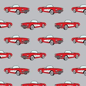 vintage convertible - red on grey