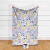 I love you to the Moon and Back Wholecloth - Purple floral - ROTATED 