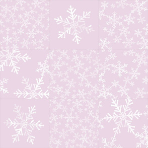 Pink and White Snowflakes / Christmas Cheater Quilt