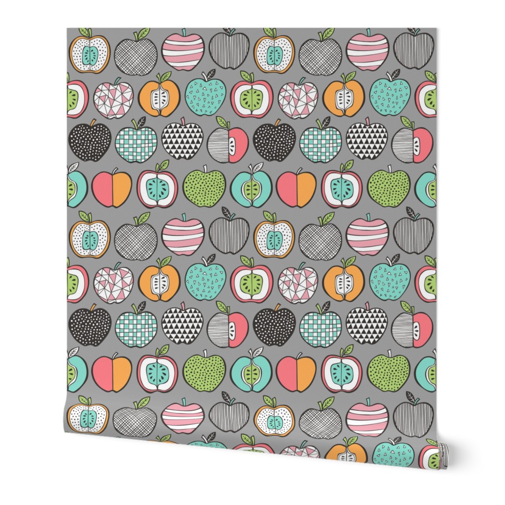 Apples on Grey