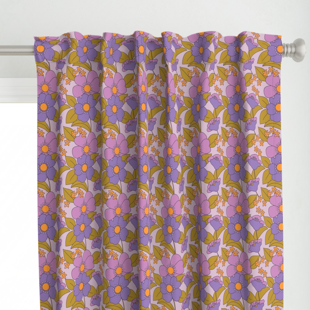 BIG FLORAL 70s MAUVE