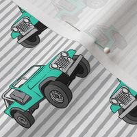 jeeps - bright mint on stripes