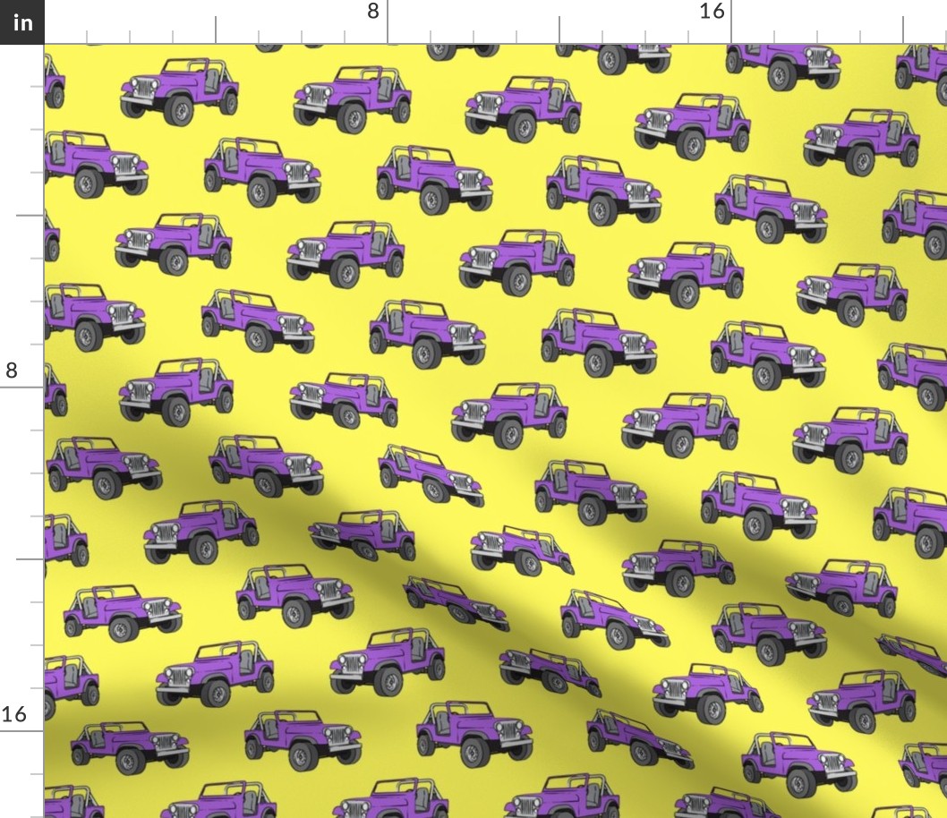 jeep - purple on yellow