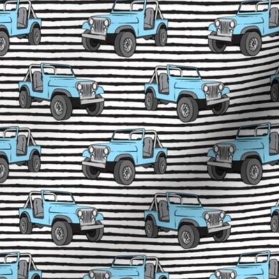 jeeps - blue on stripes