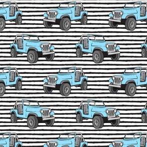 jeeps - blue on stripes