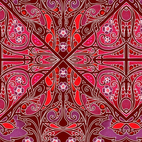 Along the Big Red Paisley Paths