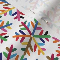 colorful winter snowflakes on white
