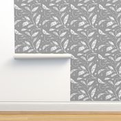 gray and white batik