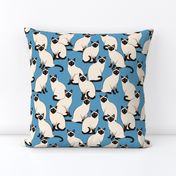 Siamese Cats Crowd on blue (Large scale)