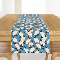 Siamese Cats Crowd on blue (Large scale)