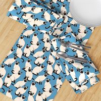 Siamese Cats Crowd on blue (Large scale)