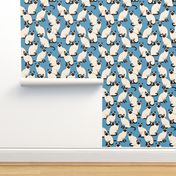 Siamese Cats Crowd on blue (Large scale)