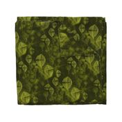 Art Deco whimsical fantasy fine art in Dark Khaki and lime green Large scale texture