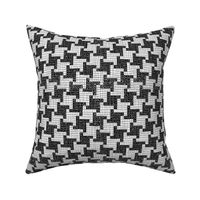 Black and White Diagonal Houndstooth Plaid