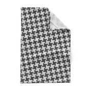 Black and White Diagonal Houndstooth Plaid