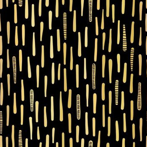 Black Gold Foil Lines Stripes Pattern Seamless Vector Hand Drawn
