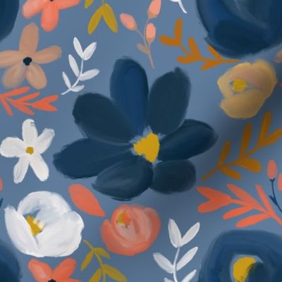 November's Florals - Autumn Blue 