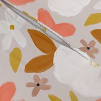 November's Florals - Autumn Gray - Large Scale 