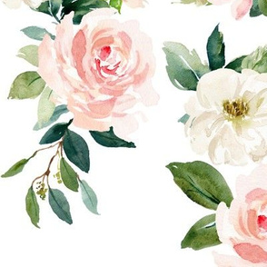12" Chic Blush Roses // White