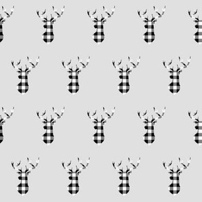 2" Buffalo Plaid Deer Head Pattern | Black and White Collection