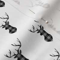 2" Buffalo Plaid Deer Head Pattern | Gray and Black