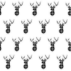 2" Buffalo Plaid Deer Head Pattern | Gray and Black