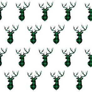 2" Buffalo Plaid Deer Head Pattern | Green and Black