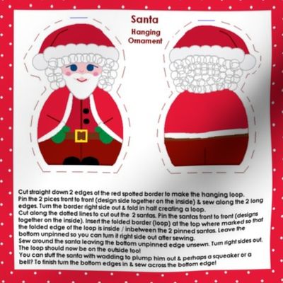 Santa hanging ornament